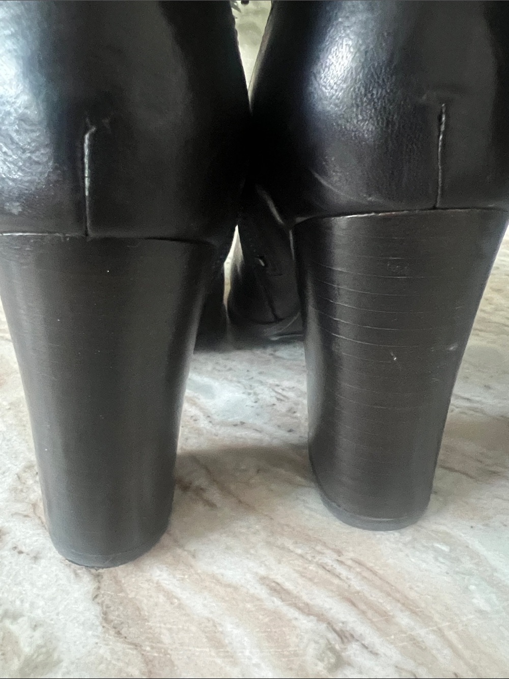 Frye Over the Knee Black Tall Leather Block Heel Boots Size 6.5 - Picture 5 of 6